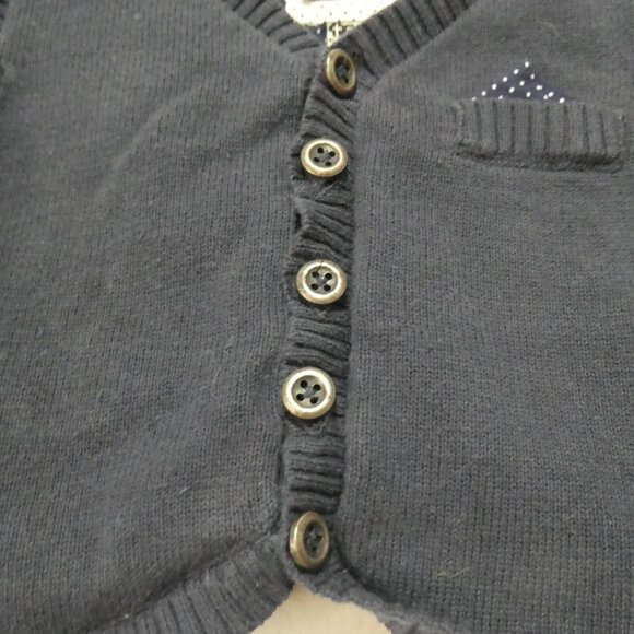 TAPE A L'OEIL | 12 months | Navy Blue Button-Up Sweater Vest - Picture 8 of 16